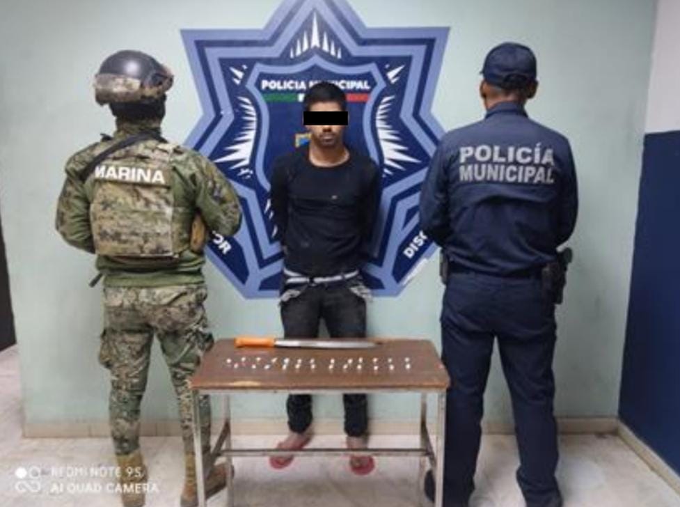 CAPTURA SSPM A SUJETO CON MACHETE Y DROGAS EN LA REAL DEL&nbsp;NORTE