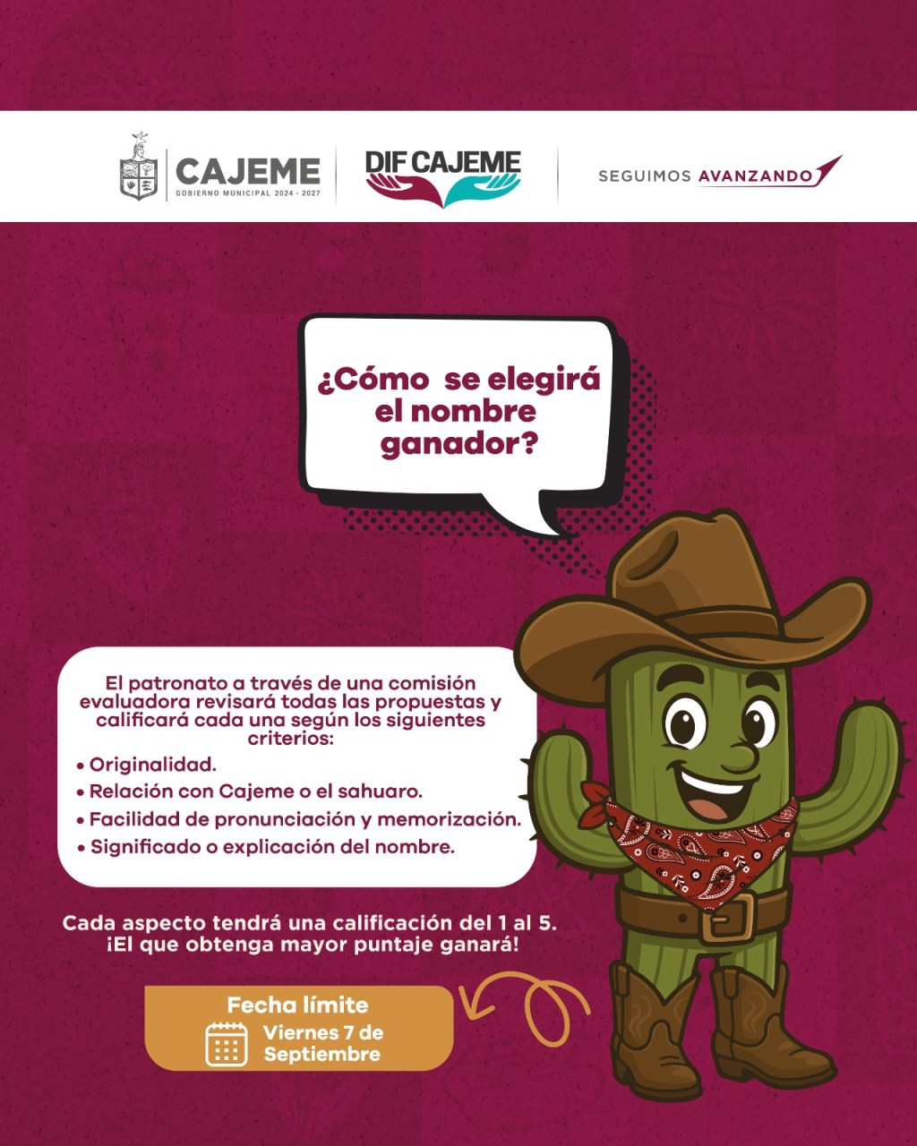 DIF CAJEME LANZA CONVOCATORIA PARA NOMBRAR A LA NUEVA MASCOTA OFICIAL DE LA EXPOFEST CAJEME&nbsp;2025