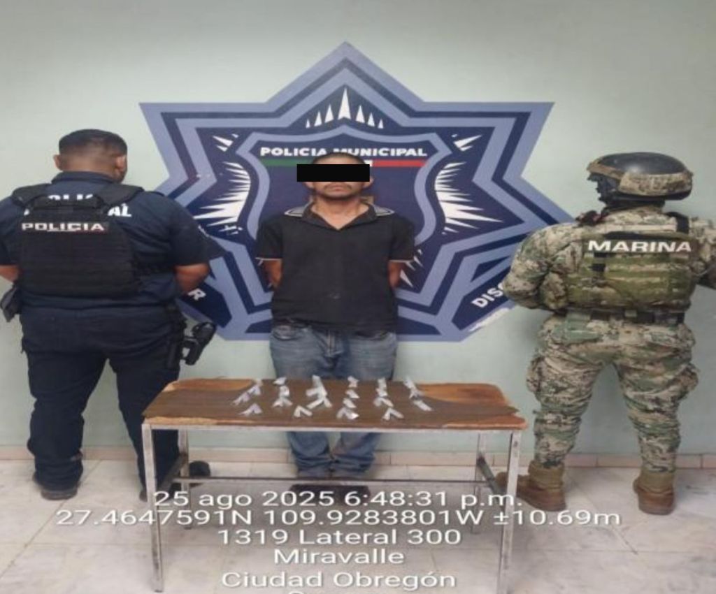 DETIENEN A HOMBRE EN SUPUESTA POSESIÓN DE DROGA EN PUEBLO&nbsp;YAQUI