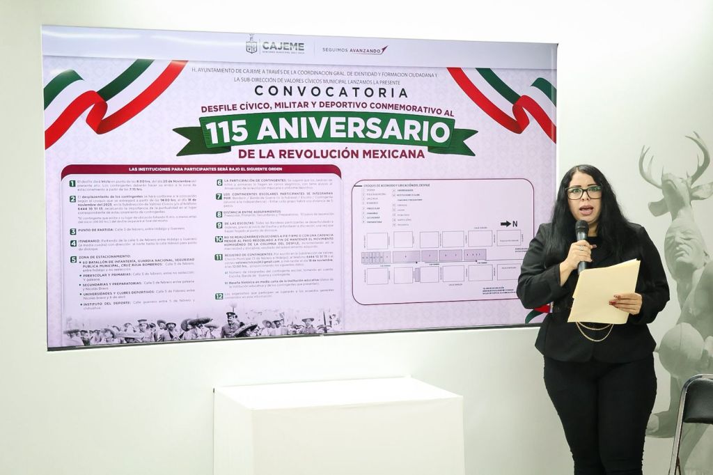INVITA AYUNTAMIENTO DE CAJEME A PARTICIPAR EN DESFILE CÍVICO MILITAR Y DEPORTIVO CONMEMORATIVO AL 115 ANIVERSARIO DE LA REVOLUCIÓN&nbsp;MEXICANA