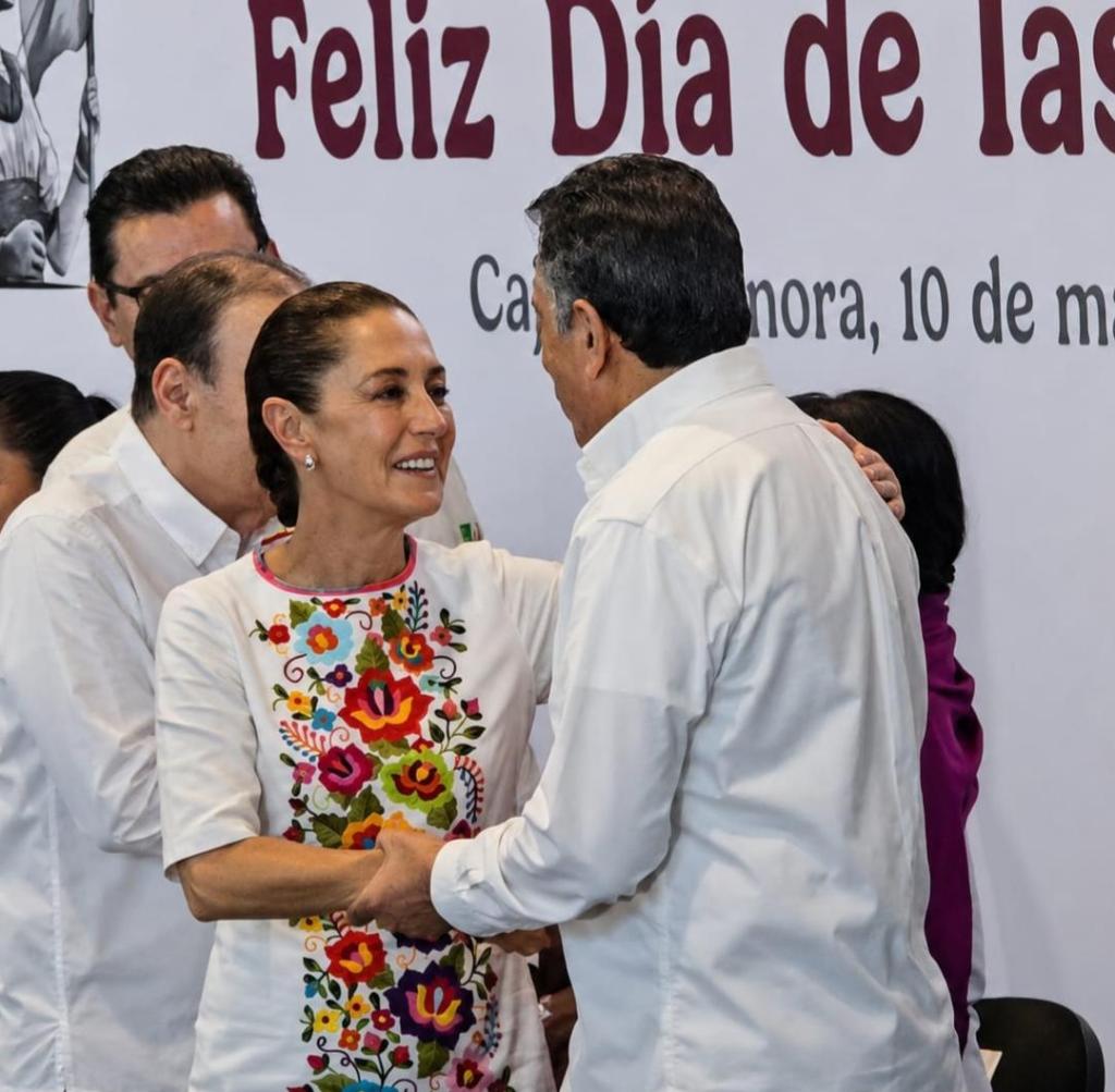 ACOMPAÑA LAMARQUE A CLAUDIA SHEINBAUM EN ENTREGA DE TARJETAS DE PENSIÓN MUJERES BIENESTAR EN&nbsp;CAJEME